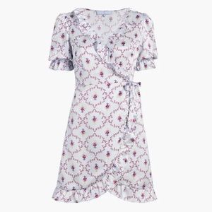 {Hill House} Brand New Silk Nima Dress in Cabernet Trellis
